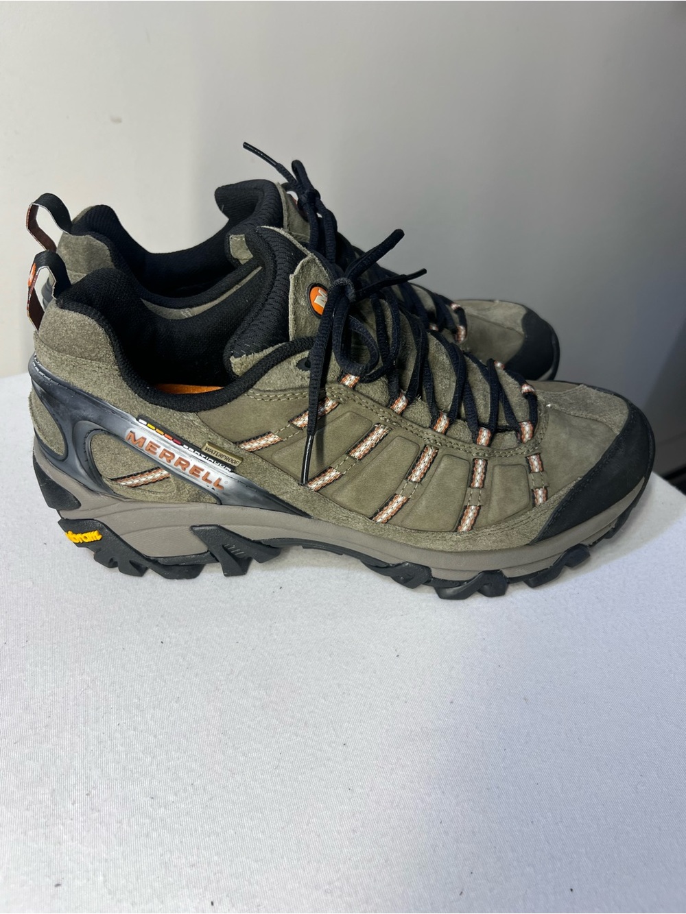 Merrell Men's Olive and Black Waterproof Hiking Shoe